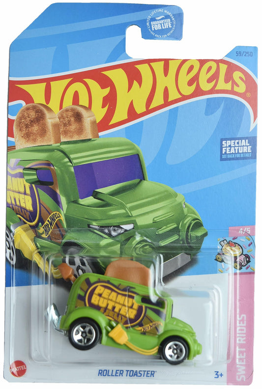 Hot Wheels Roller Toaster Sweet Rides Green die-cast model for display and gifting.