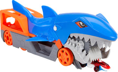 Hot Wheels Shark Chomp Transport vibrant colors and decals spark imaginative play.
