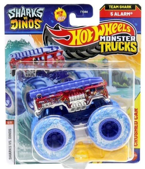 Hot Wheels Sharks vs Dinos 1:64 die-cast truck for imaginative play and display
