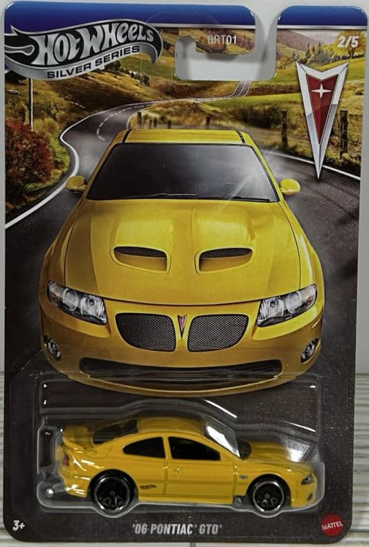 Hot Wheels Silver Series 06 Pontiac GTO yellow diecast for display and collection