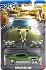 Hot Wheels Silver Series 1970 Pontiac GTO Judge in green, ideal for display and collection.