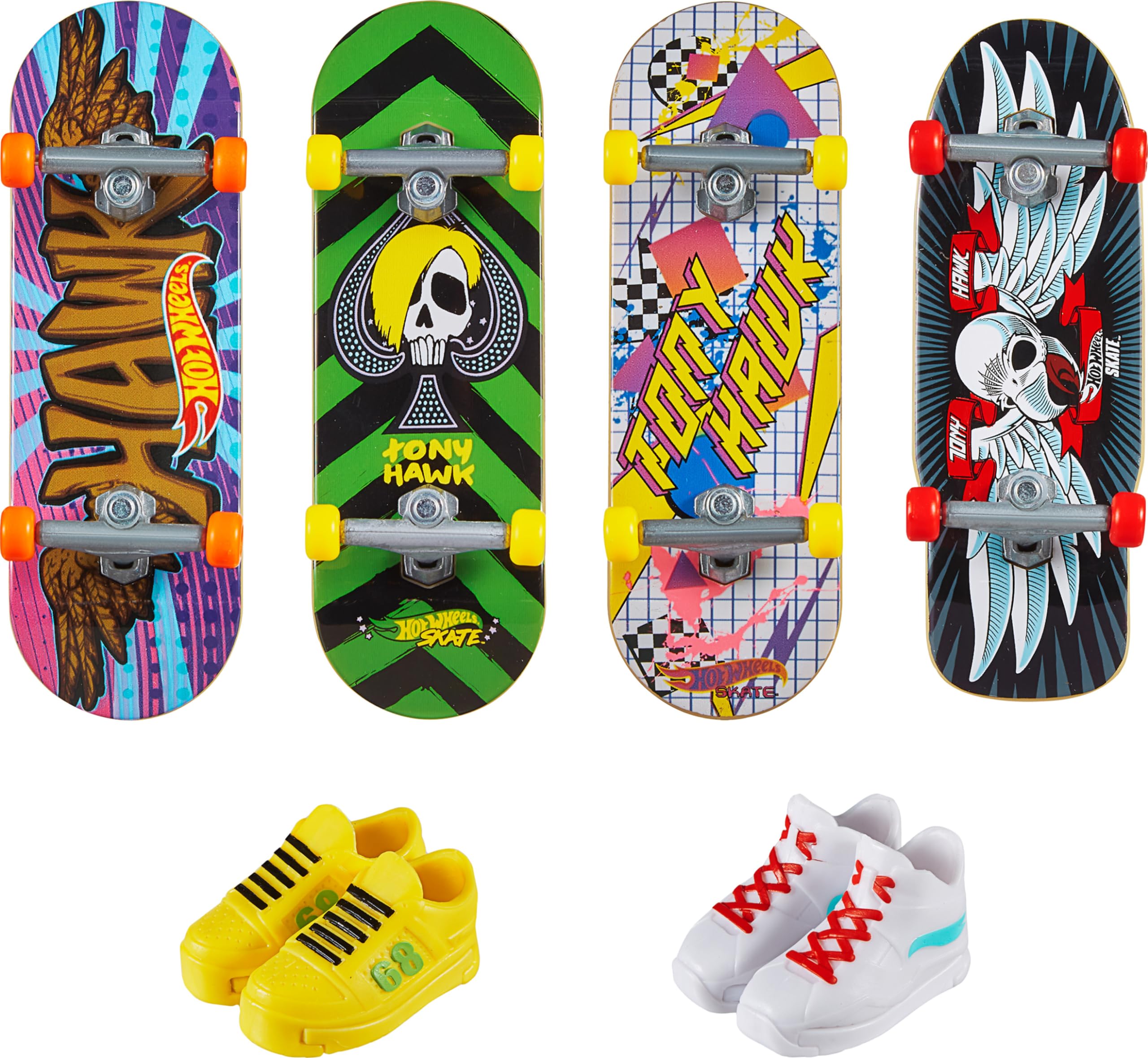 Hot Wheels Skate Tony Hawk fingerboard collection with four decks for creative tricks