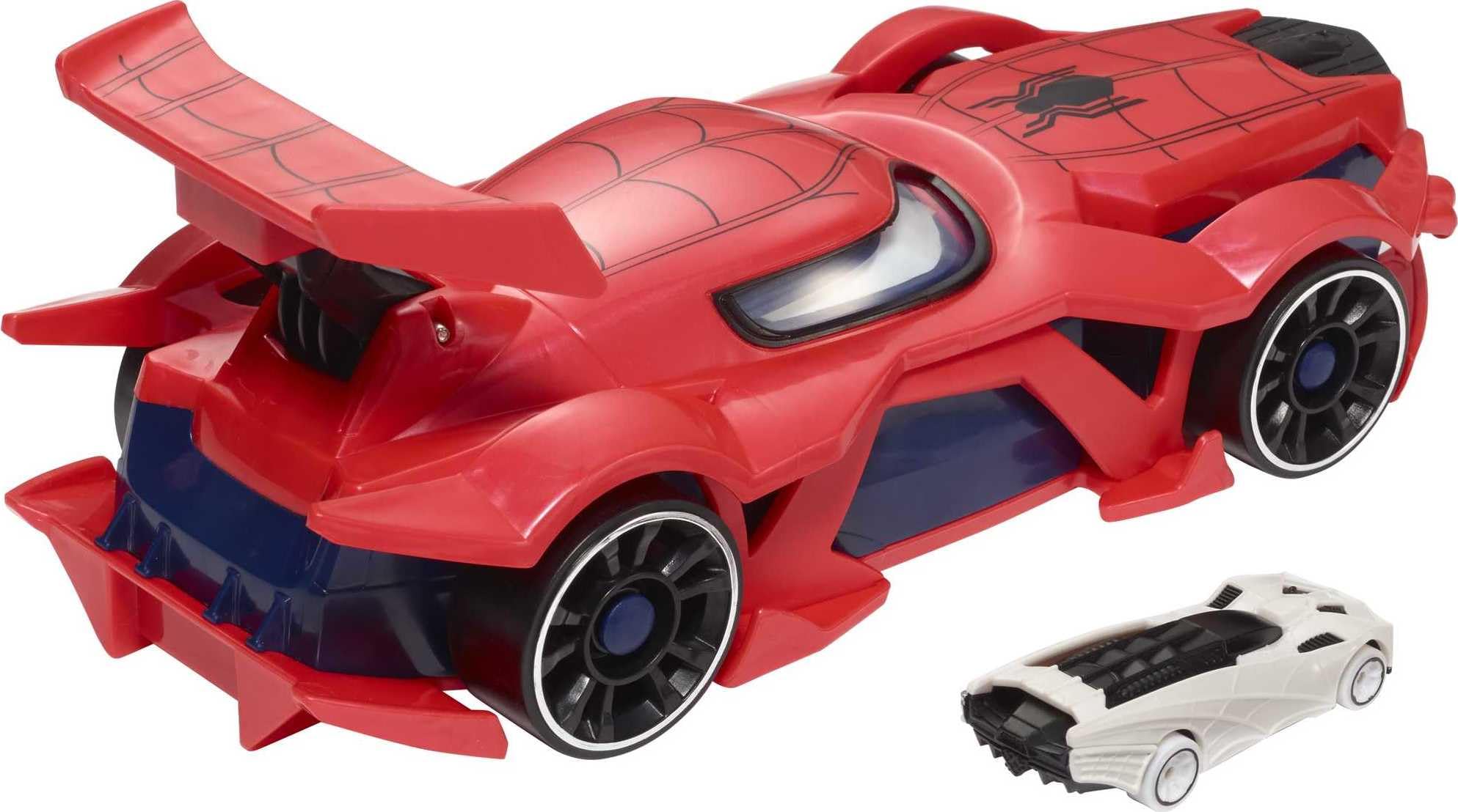 Hot Wheels Marvel windscreen focus plus spoiler motion supports precise aiming.