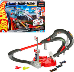 Hot Wheels Sprint Race Circuit Set with track and three 1:64 cars for fast play.