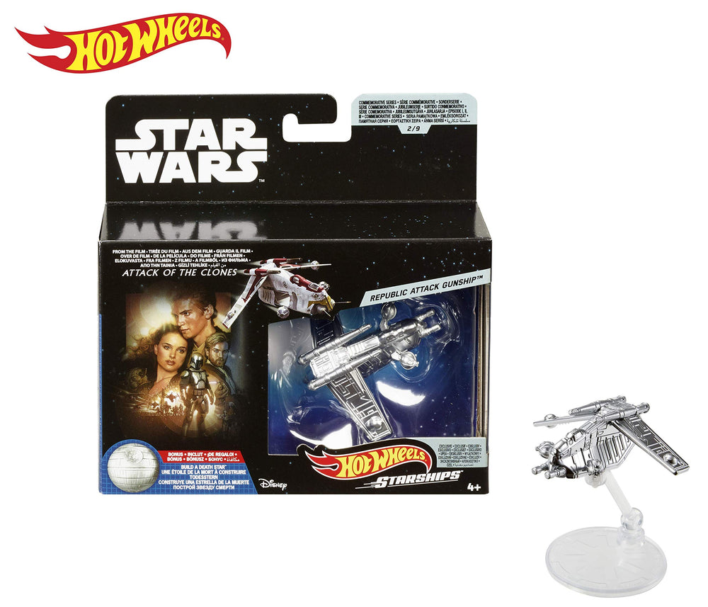Hot Wheels Star Wars Death Star construction piece with starship pack for build-and-display fun