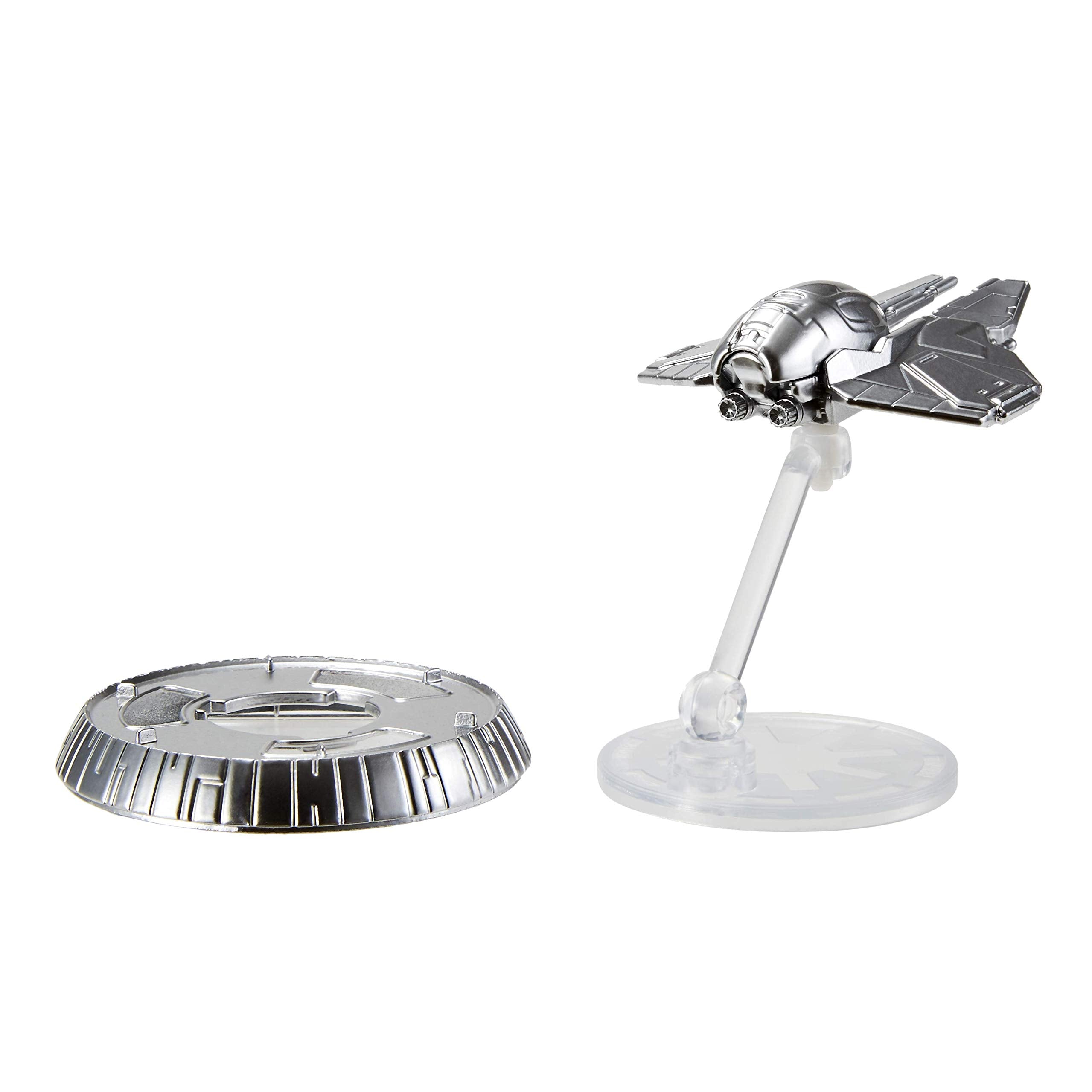 Hot Wheels Death Star build piece enabling interactive display with other ships.