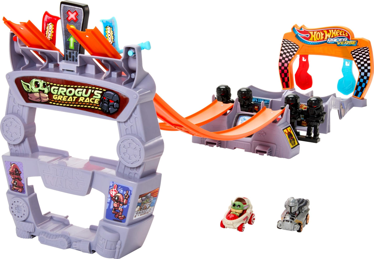 Hot Wheels Star Wars RacerVerse Grogu Great Race track for fast, imaginative play.