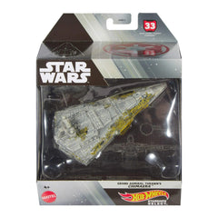 Hot Wheels Star Wars Starships Grand Admiral Thrawn Chimaera model on display stand for collectors.