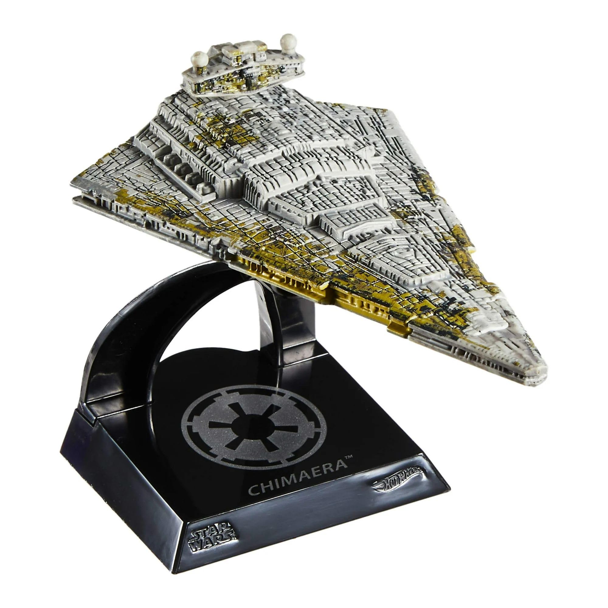 Ball-and-socket display base lets you pose the Grand Admiral Thrawn's ship.