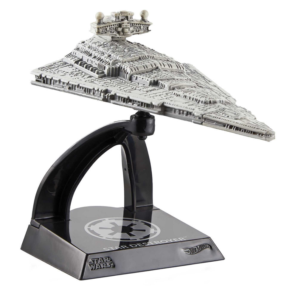 Hot Wheels Star Destroyer with stand ideal for immersive display and collection.