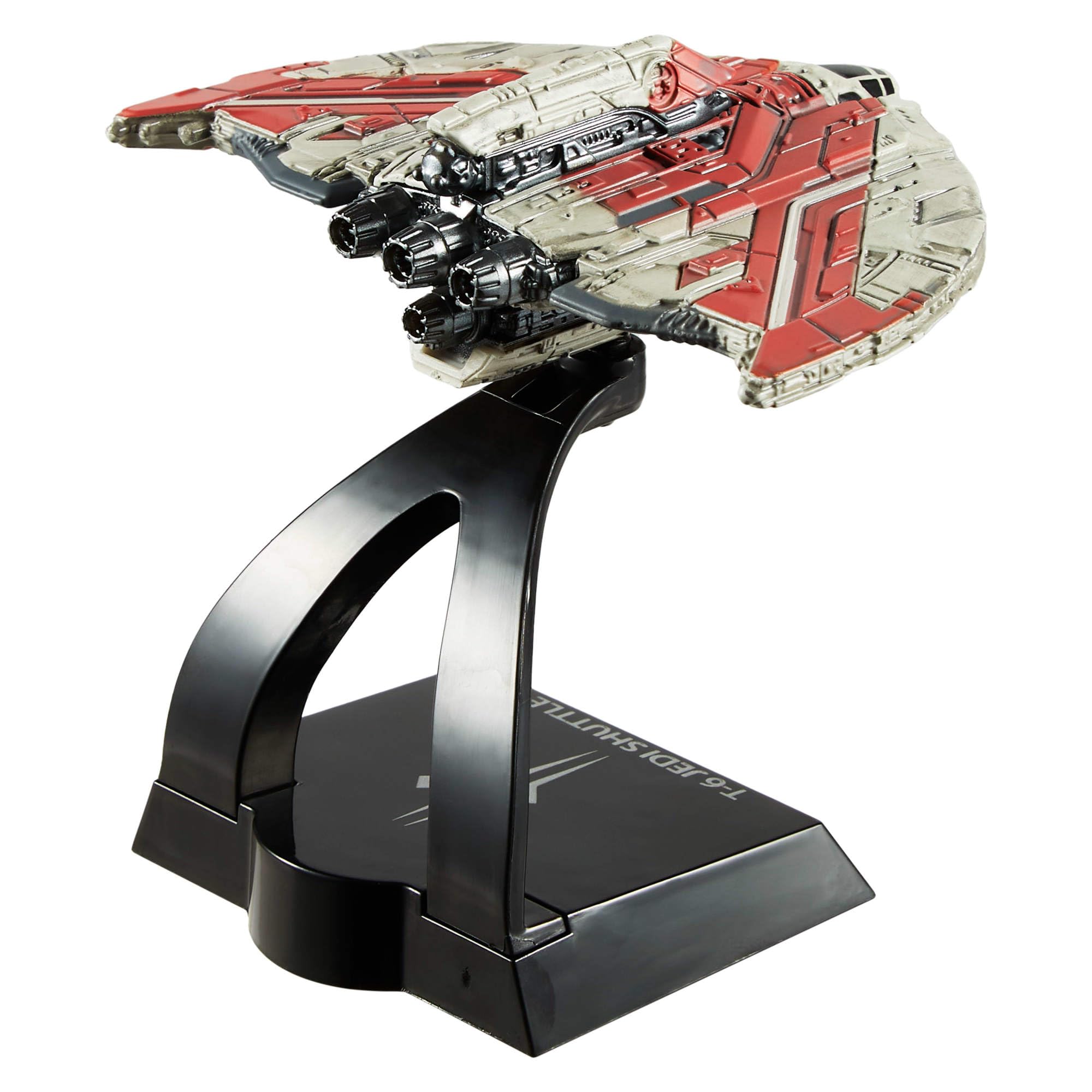 Hot Wheels Star Wars T-6 Jedi Shuttle ship detail emphasizes authentic sculpt and detailing.