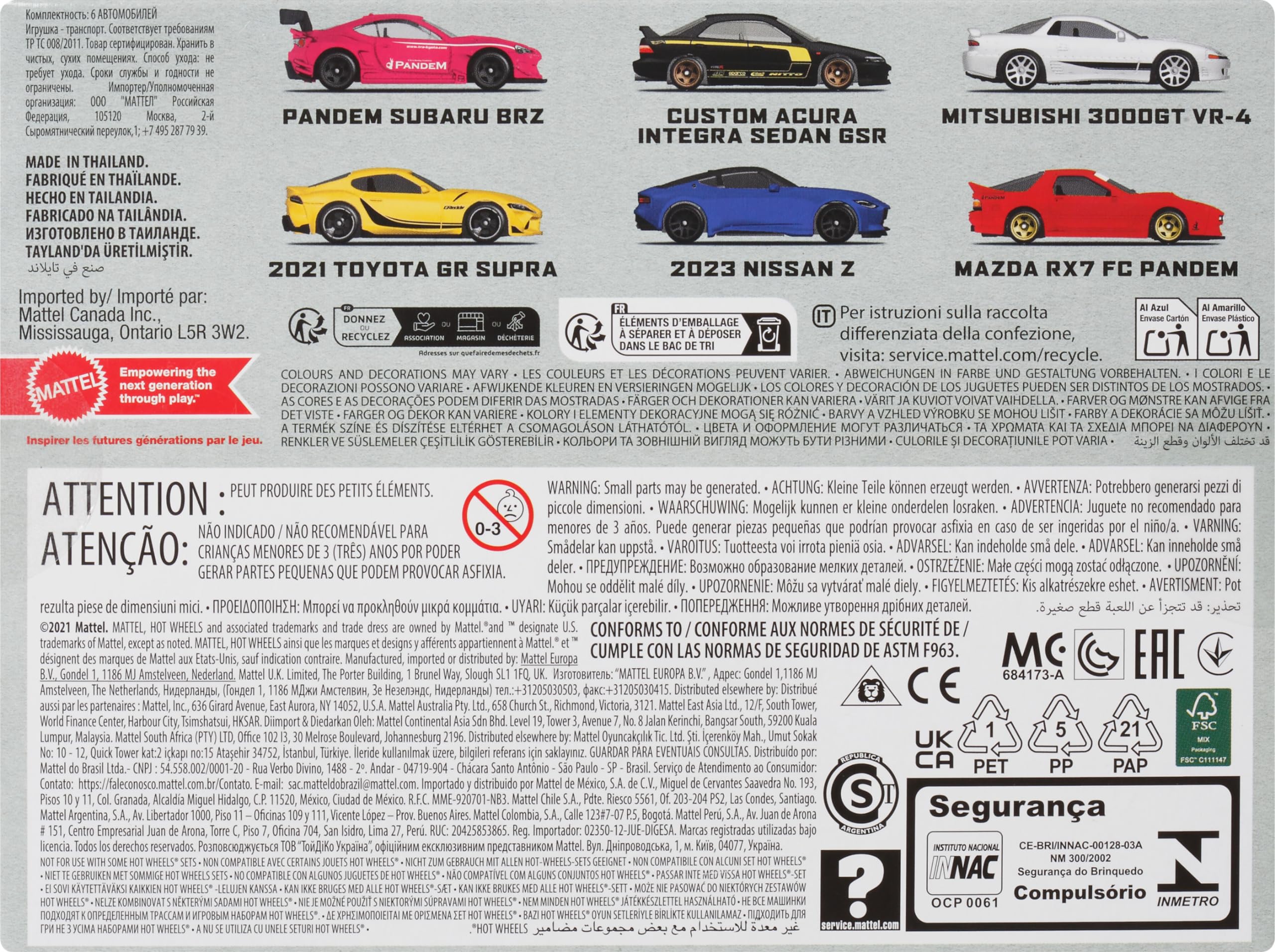 Hot Wheels Streets of Japan 6-pack collectors display promotes tiered collection.