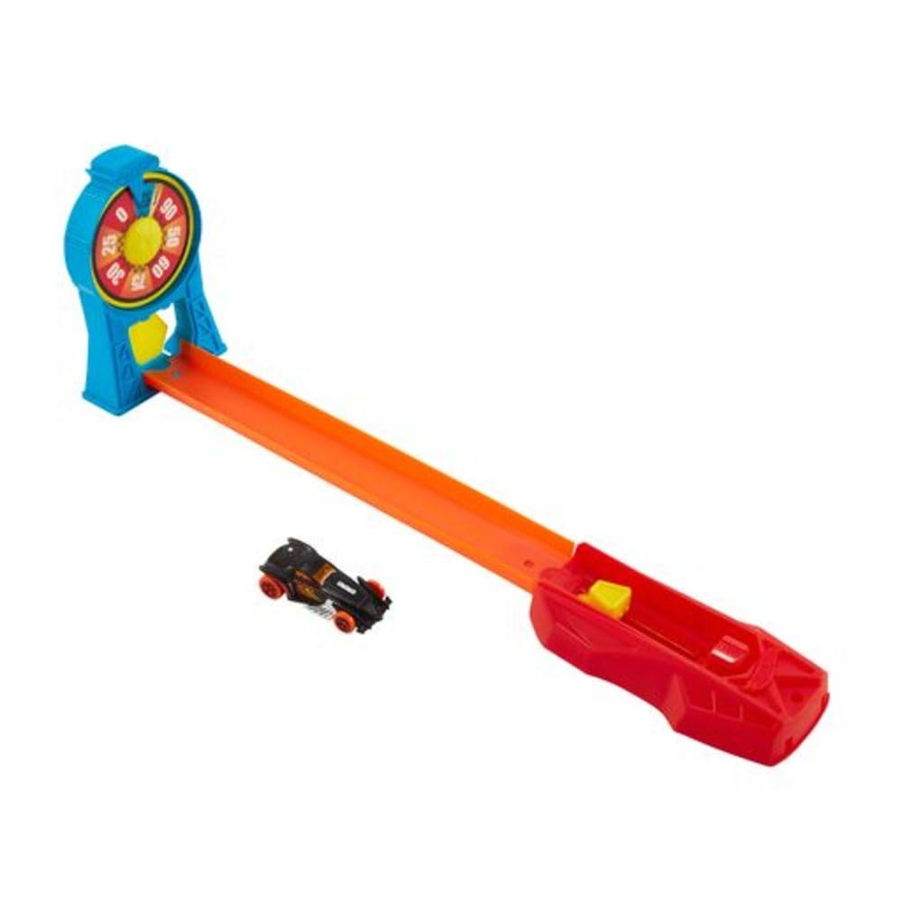 Hot Wheels Stunt-Horse Racing Set box shown for quick setup and play.