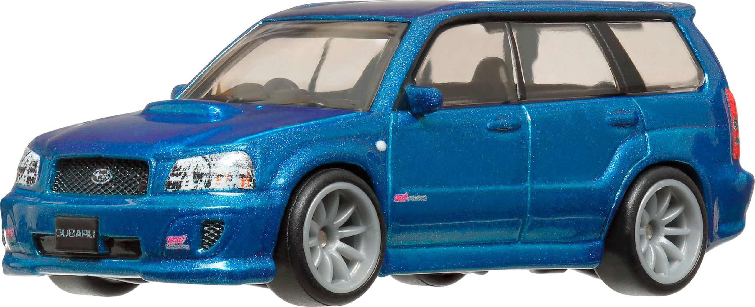 Hot Wheels Subaru Forester STI with Real Riders tires for authentic display realism.