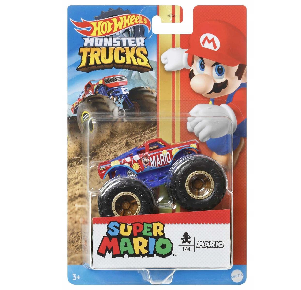 Hot Wheels Super Mario Monster Trucks Series packaging view ideal for display and gifting.