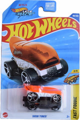 Hot Wheels Sushi Tuner Fast Foodie 2/5 in orange and white, ideal for display and play