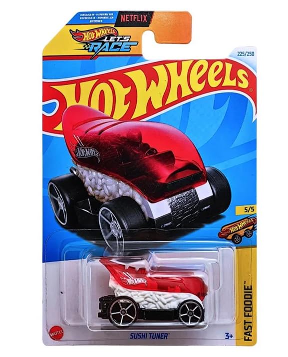 Hot Wheels Sushi Tuner red/white with sushi-inspired detailing for display and play