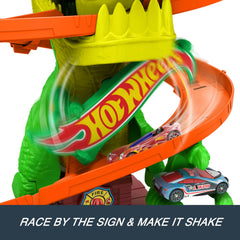 Hot Wheels T Rex KO moment signals a dramatic finish in imaginative play