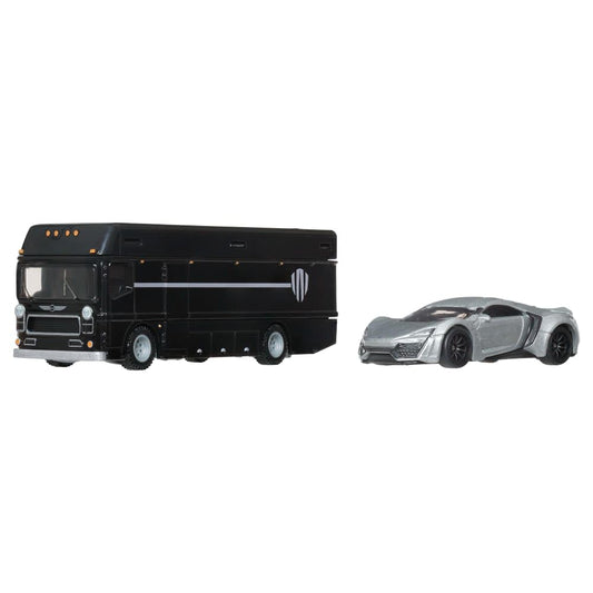Hot Wheels Team Transport #85 Lykan Hypersport with Euro Hauler, ideal for display and collection.