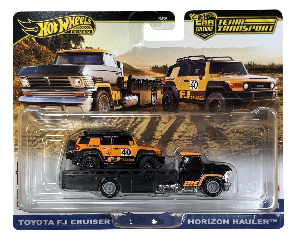 Hot Wheels Team Transport Toyota FJ Cruiser Horizon Hauler #81 with detailed off-road styling and premium finish.