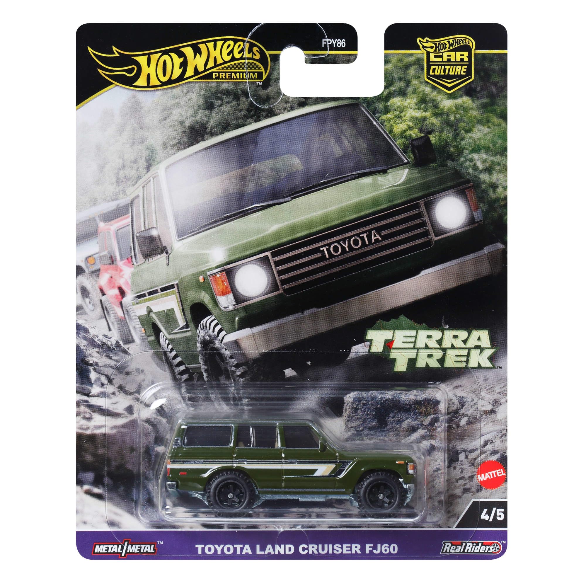Hot Wheels Terra Trek Landcruiser FJ60 1:64 display-ready die-cast.