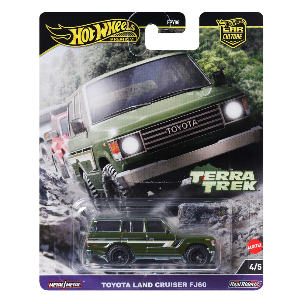 Hot Wheels Terra Trek Landcruiser FJ60 1:64 display-ready die-cast.