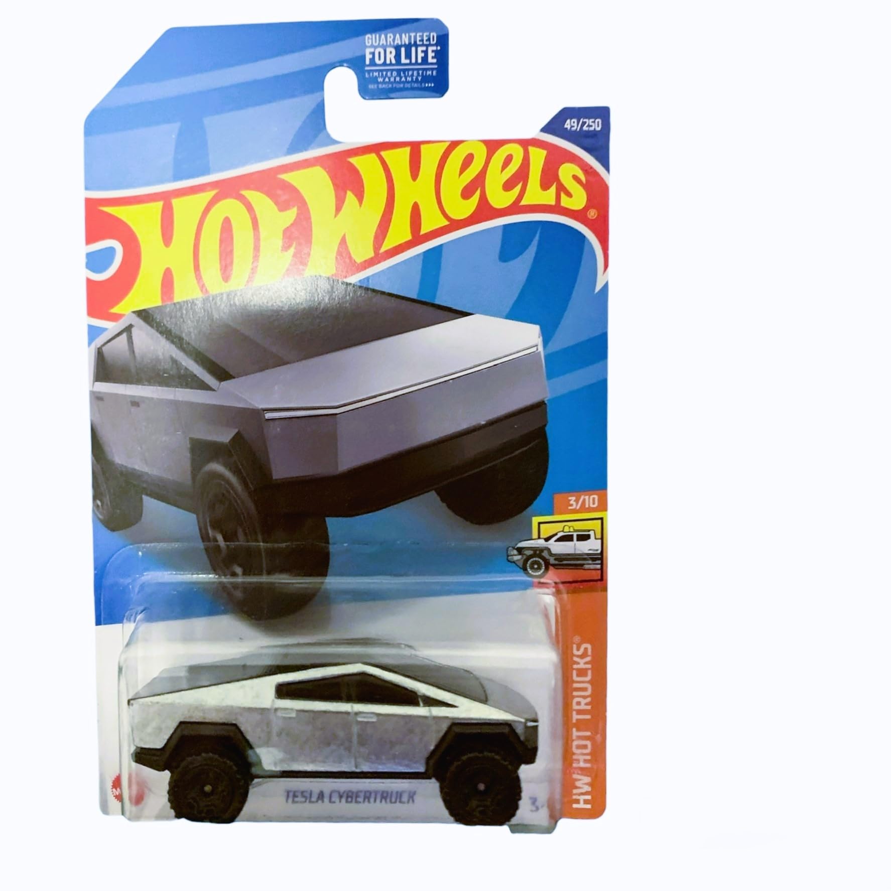 Hot Wheels Tesla Cybertruck 2022 die-cast car ready for fast play and display.