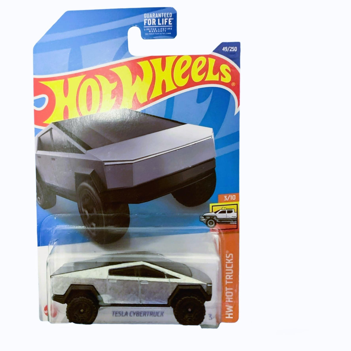 Hot Wheels Tesla Cybertruck 2022 die-cast car ready for fast play and display.