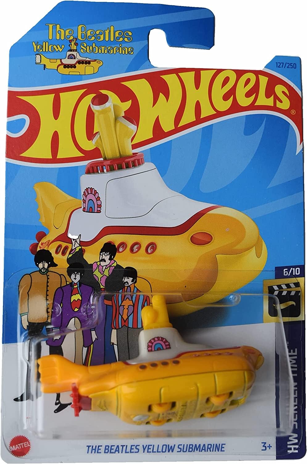 Hot Wheels The Beatles Yellow Submarine 1:64 die-cast model for display and collection.