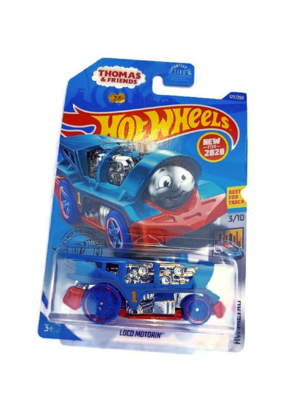 Hot Wheels Thomas and Friends Loco Motorin' Blue 125-250, collectible train for imaginative play
