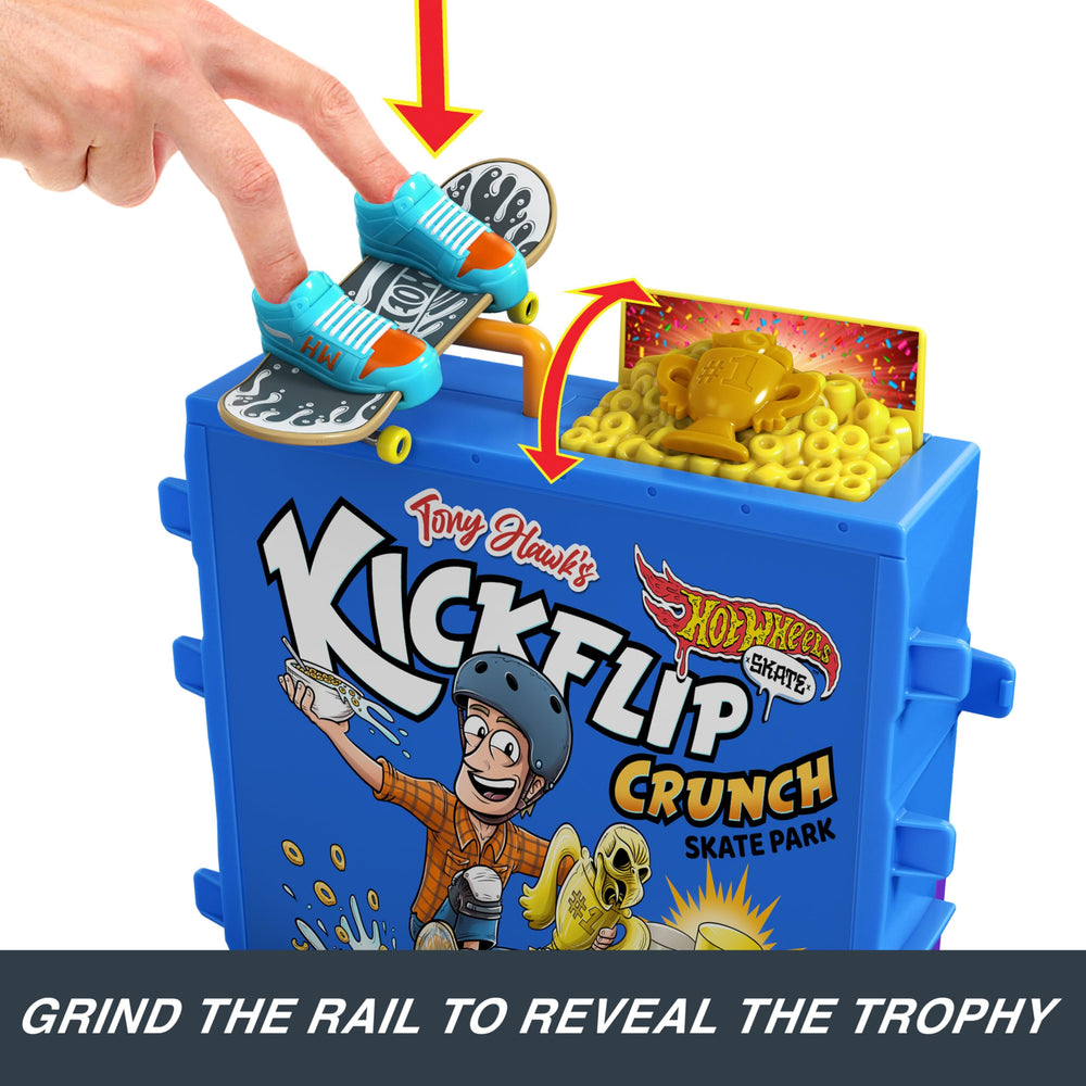 Hot Wheels spoon rail and front ramp for trophy-reveal tricks