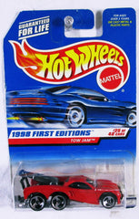 Hot Wheels Tow Jam red 1998 model, a limited edition die-cast for gift-giving and display.