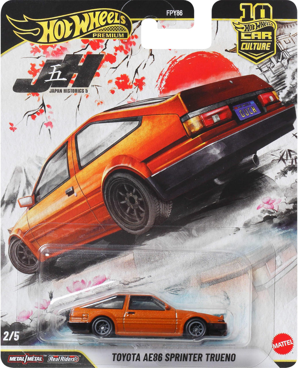 Hot Wheels Toyota AE86 Sprinter Trueno with Real Riders tires for authentic look.