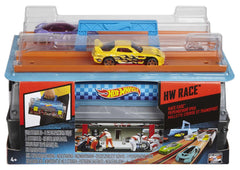 Hot Wheels track piece connected with other sets expands racing possibilities.