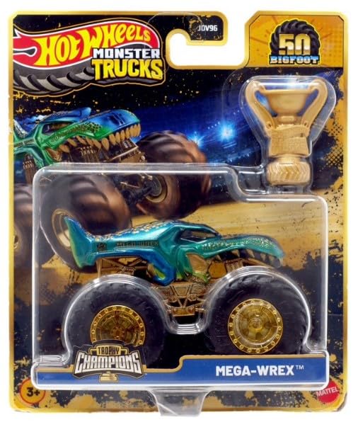 Hot Wheels Trophy Champions Bigfoot gold chrome 1:64 scale truck for display and collection