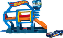 Hot Wheels Turbo Jet Car Wash Playset folds out for on the go action and storytelling