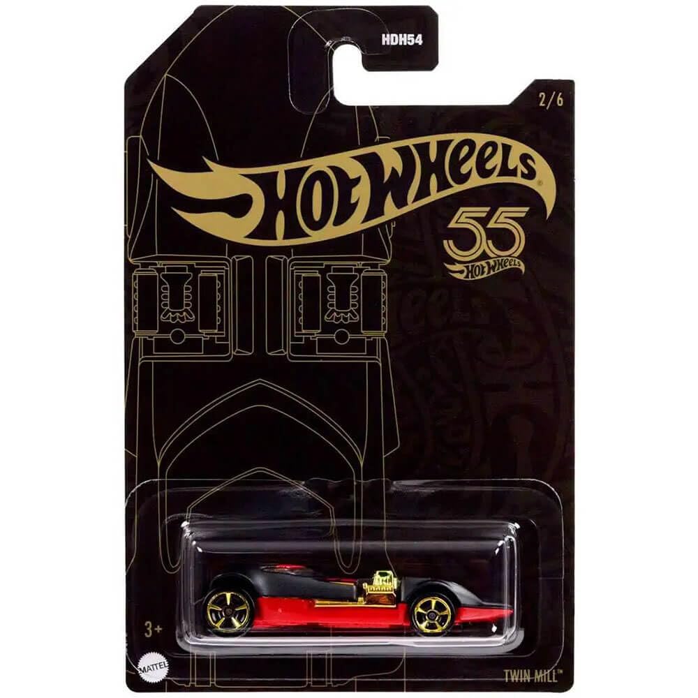 Hot Wheels Twin Mill pearl chrome 2023 front view for display and collection.