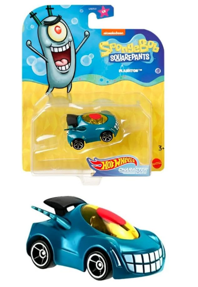 Hot Wheels Mr. Krabs red-lavender car stands out on display