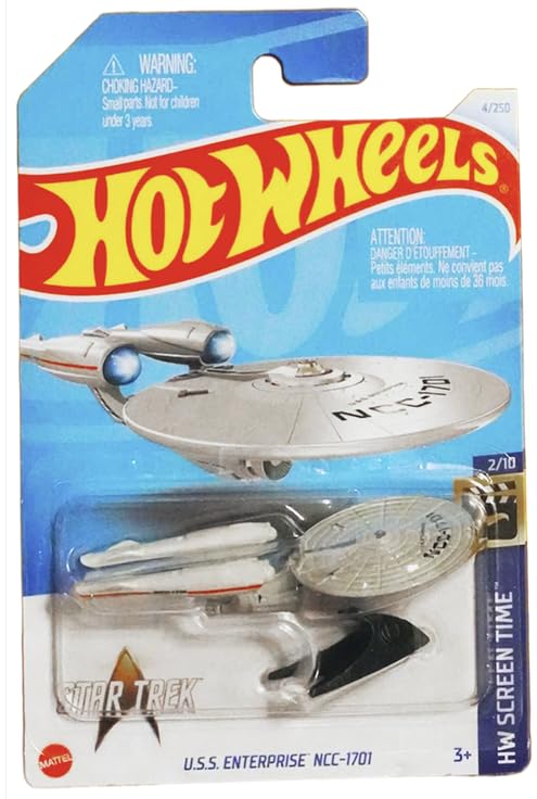Hot Wheels U.S.S. Enterprise NCC-1701 die-cast model for display and Star Trek collection.