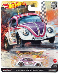 Hot Wheels Volkswagen Classic Bug side view with Real Riders detail for display.