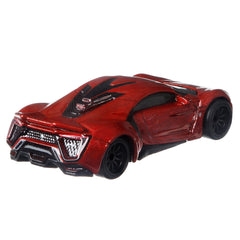 Hot Wheels Lykan Hypersport close-up with vibrant deco for display