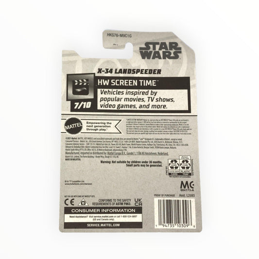Hot Wheels X-34 Landspeeder side view for dynamic racing scenes and display