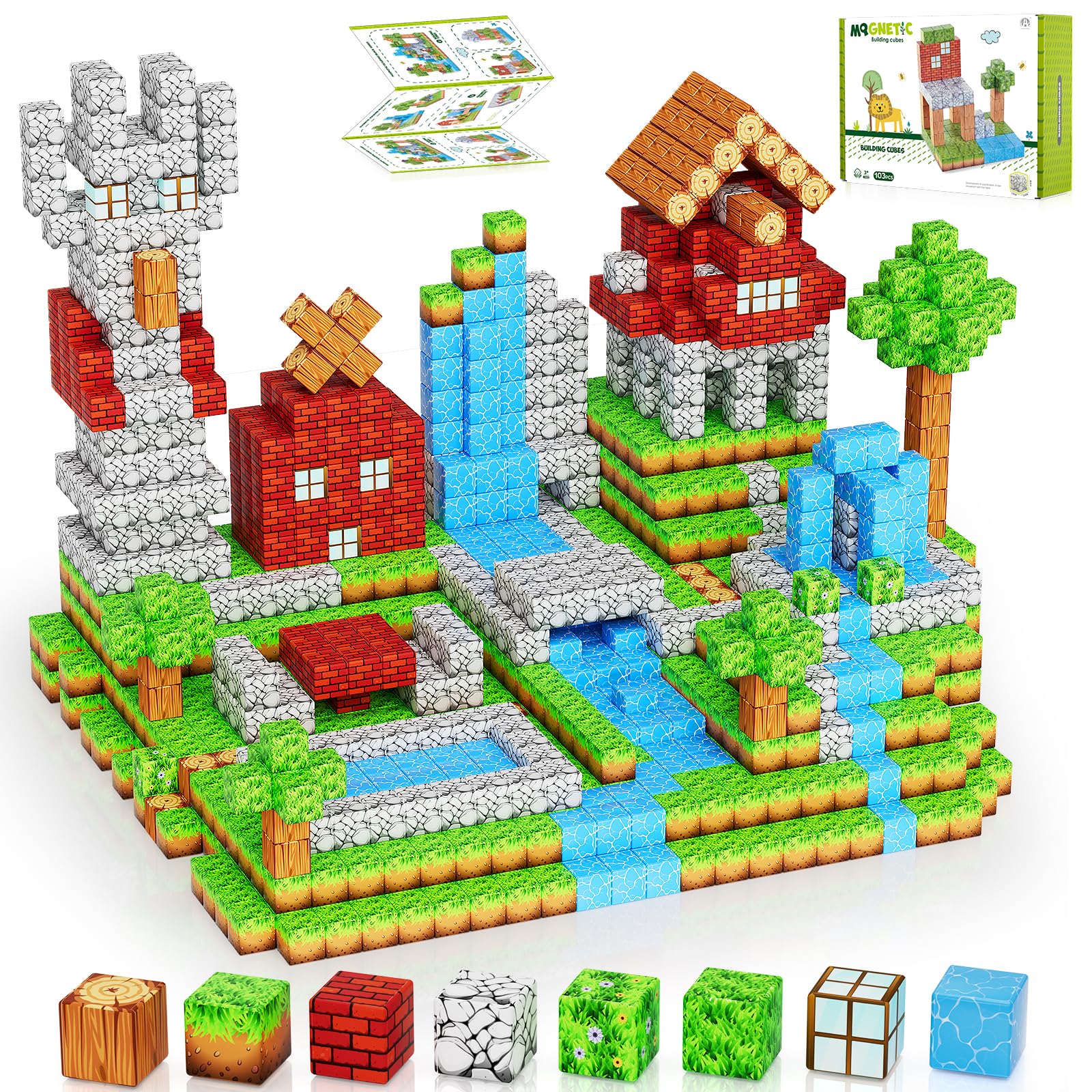 HOTERA magnetic blocks 103pcs set for open-ended STEM play and building fun.