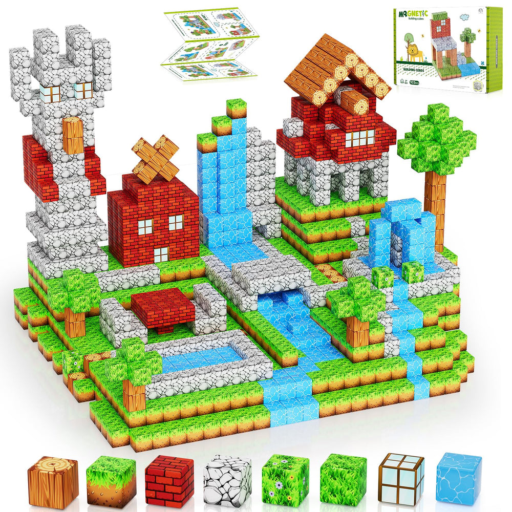 HOTERA magnetic blocks 103pcs set for open-ended STEM play and building fun.
