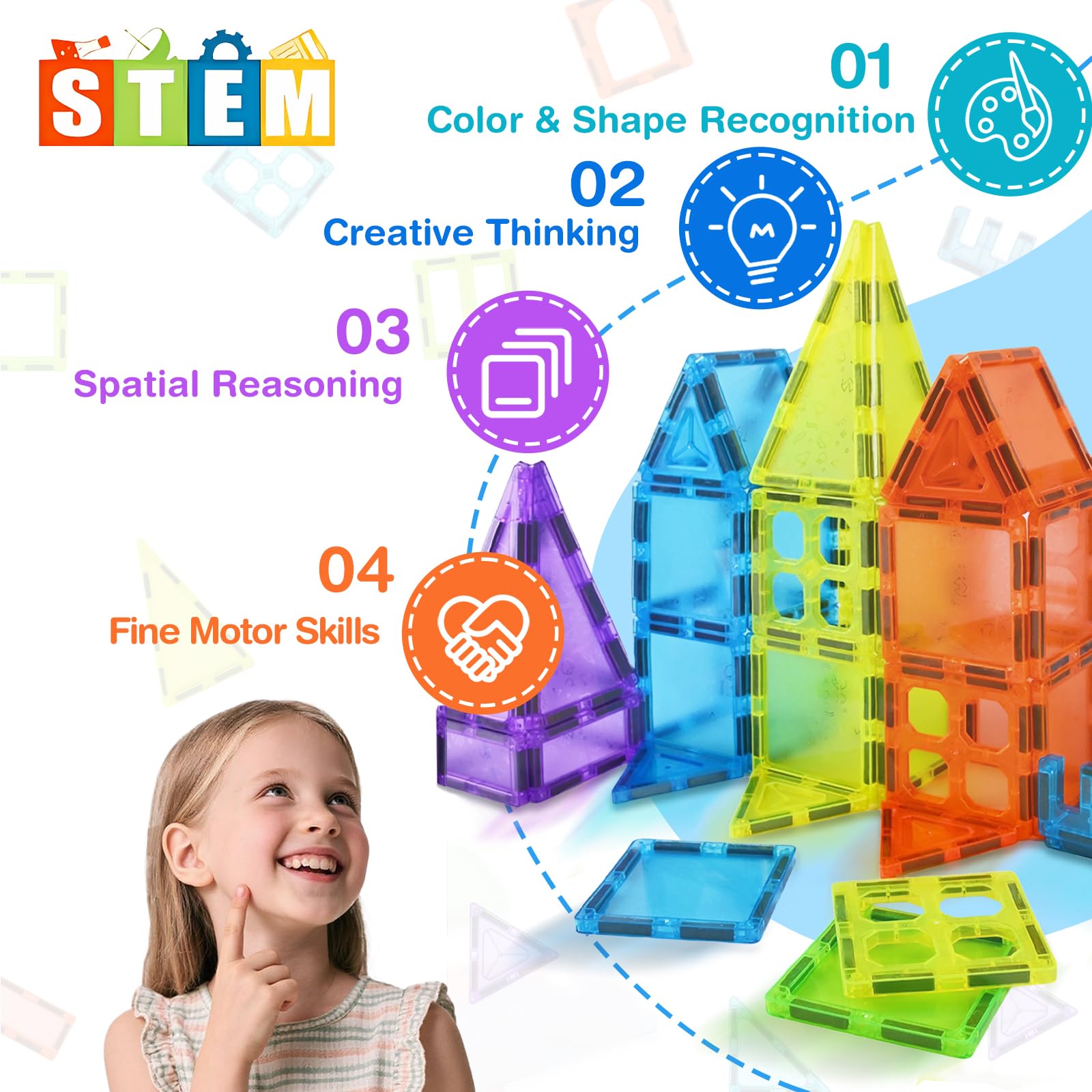 Smooth-edged blocks ensure safe hands-on building