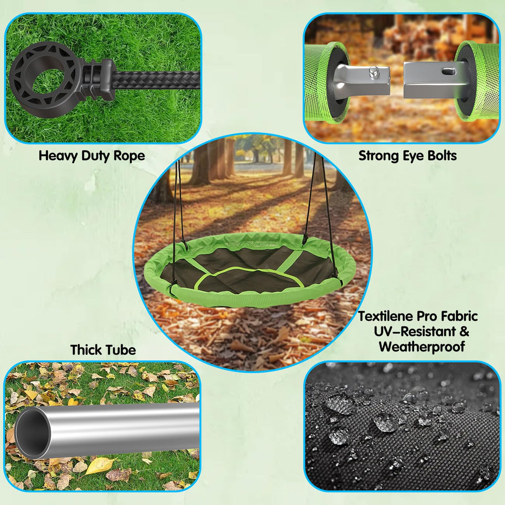 Hotjump durable 48-inch saucer swing made from wear-resistant fabric