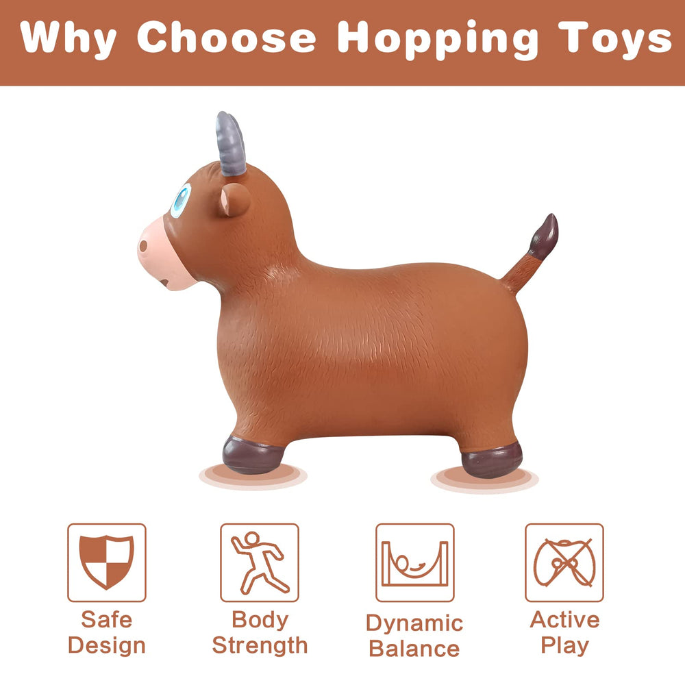 HotMax Bouncy Animal Hopper inflation pump image showing easy setup.
