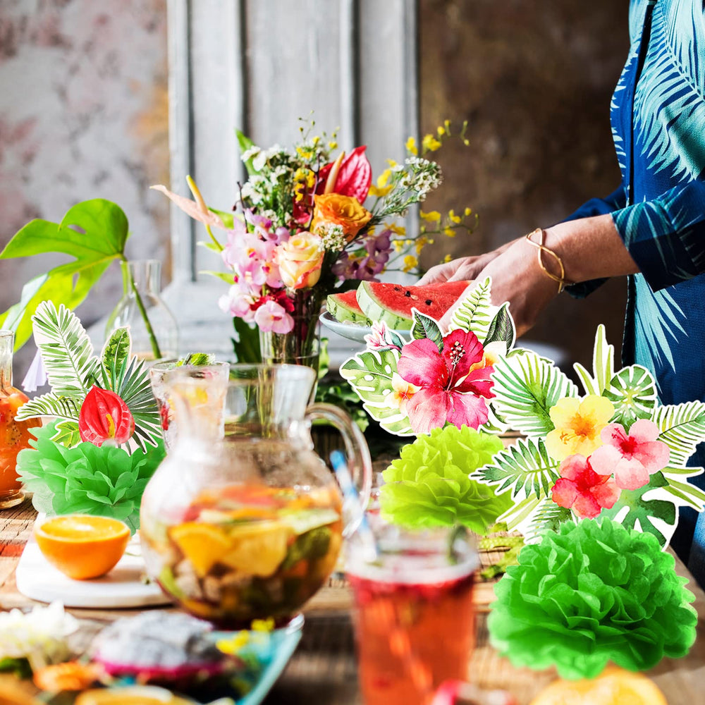 Hotop baby shower luau honeycomb centerpiece adds playful vibe