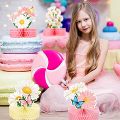 Hotop 3D front-back daisy centerpiece enhances party décor.