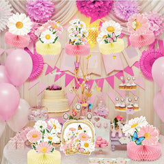 Hotop gender reveal daisy centerpiece sets a charming table mood.